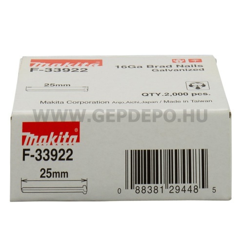 Makita fejnélküli szeg galvanizált 25mmx1,3 mm 16GA DBN600 2000db