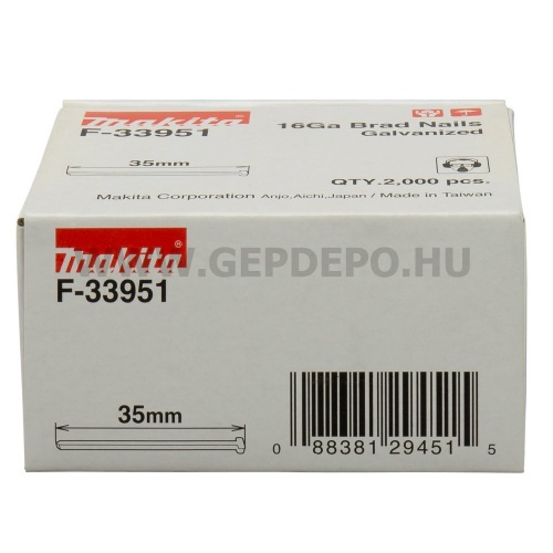 Makita fejnélküli szeg galvanizált 35mmx1,3 mm 16GA DBN600 2000db