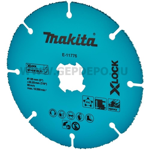 Makita X-LOCK vágótárcsa PVC, Epoxyhoz karbidszemes 125mm