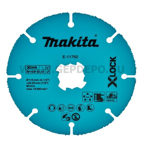 Makita X-LOCK vágótárcsa PVC, Epoxyhoz karbidszemes 115mm