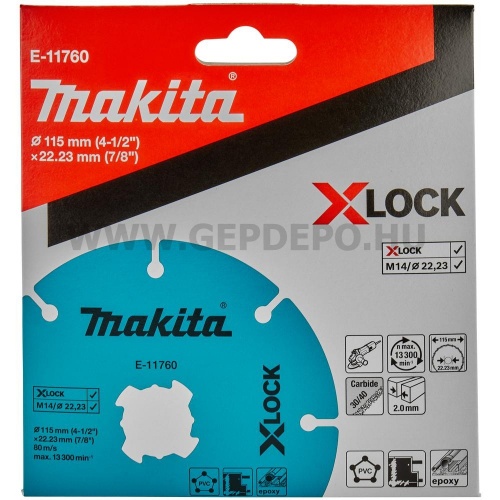 Makita X-LOCK vágótárcsa PVC, Epoxyhoz karbidszemes 115mm