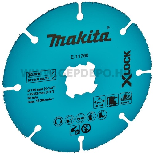 Makita X-LOCK vágótárcsa PVC, Epoxyhoz karbidszemes 115mm