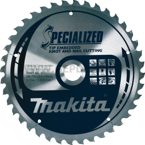 Makita Specialized körfűrészlap szög, csomósfa 270mm f:30 Z40
