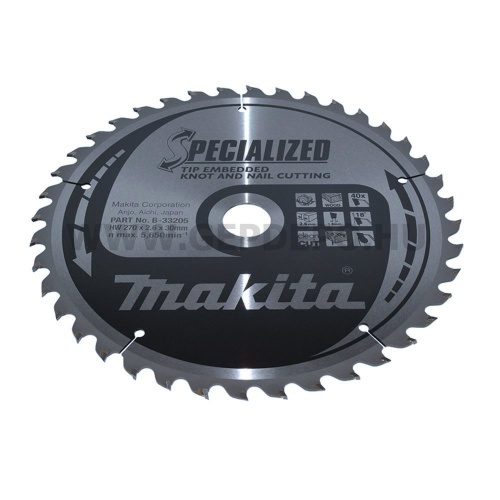 Makita Specialized körfűrészlap szög, csomósfa 270mm f:30 Z40