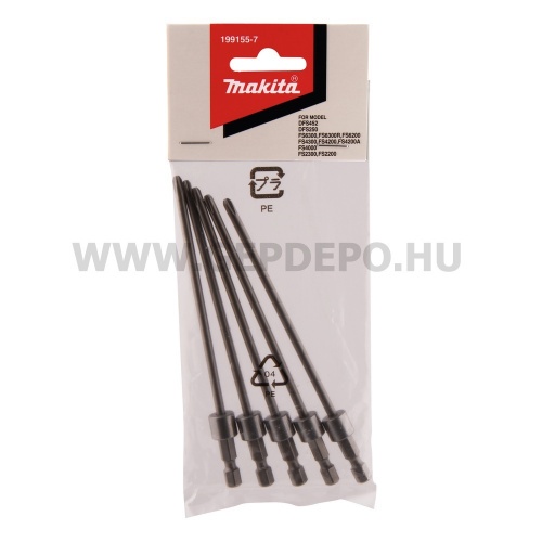 Makita táras csavarbehajtó bit PH2 130mm DFS / DF / FS (5db/csomag)