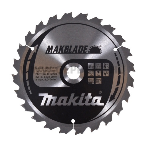 Makita MakBlade körfűrészlap 190mm f:20 Z24