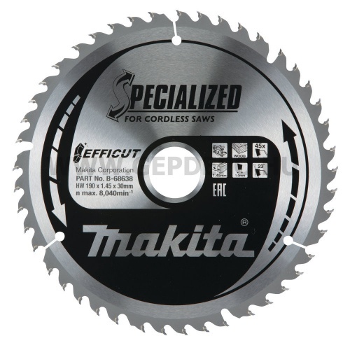 Makita EFFICUT körfűrészlap fa vágáshoz 190mm f:30 Z45