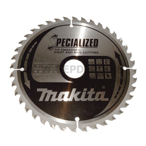 Makita Specialized körfűrészlap szög, csomósfa 185mm f:30 Z40