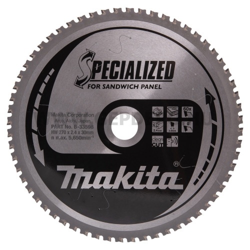 Makita Specialized körfűrészlap szendvicspanelhez 270mm f:30 Z60