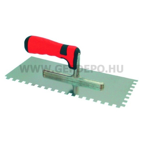 Bautool profi rozsdamentes glettelő soft nyéllel - 130 x 280 mm, 15 mm-es fogakkal