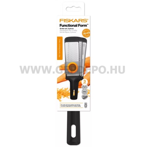 Fiskars Functional Form reszelő szett: durva &amp; finom &amp; szeletelő