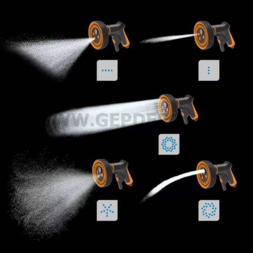 Fiskars Comfort locsolópisztoly, multi, markolatvezérlésű