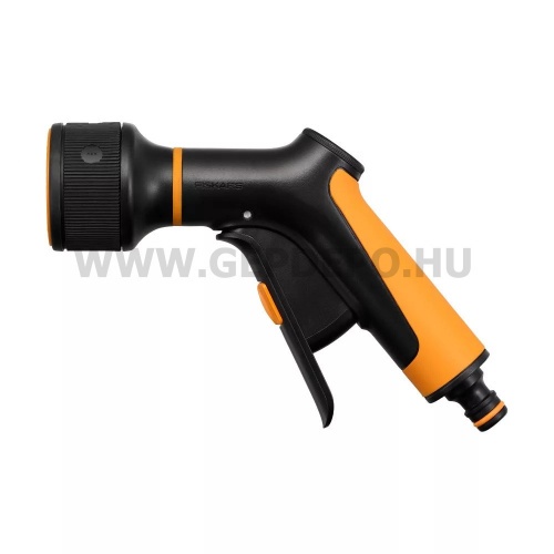 Fiskars Comfort locsolópisztoly, 3-funkciós, markolatvezérlésű