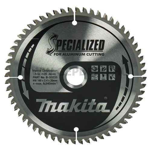 Makita Specialized körfűrészlap ALU vágó 160mm f:20 Z60