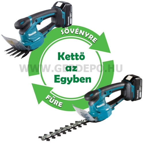 Makita DUM111SYX akkus kerti szegélyvágó olló + sövényvágó feltét 18V LXT