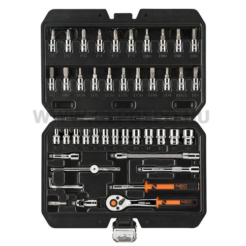 Neo dugókulcs készlet 1/4" CRV 46 részes