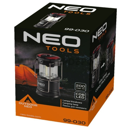 Neo Outdoor COB LED 3XAA elemes összecsukható Kempinglámpa 200 Lumen
