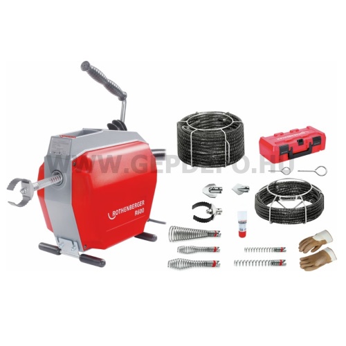 Rothenberger R600 csőtisztító gép spirál-/szerszámkészlettel 16-22 mm