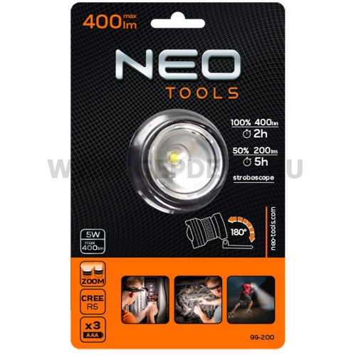 Neo Outdoor 400 lumenes fejlámpa, fókuszálható