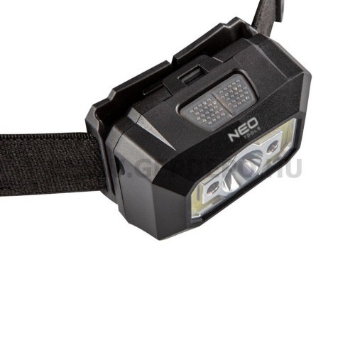 Neo fejlámpa mozgásérzékelővel, tölthető, USB, COB LED, 250 lm