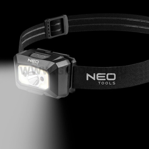 Neo fejlámpa mozgásérzékelővel, tölthető, USB, COB LED, 250 lm