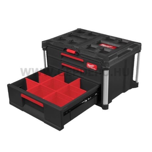 Milwaukee PACKOUT™ tároló láda 2+1 fiókos