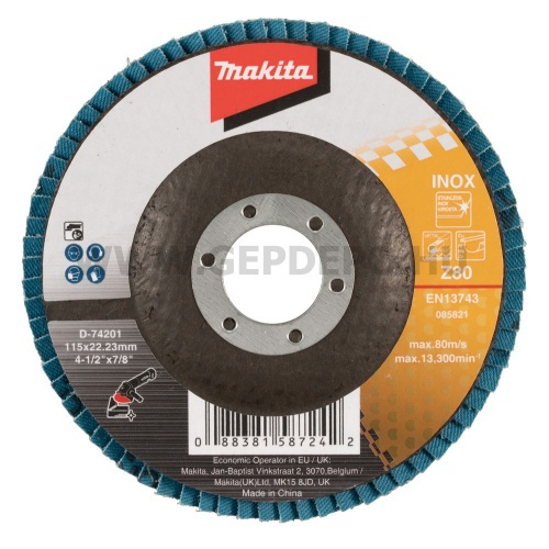 Makita lamellás csiszoló INOX 115 mm K80 Standard