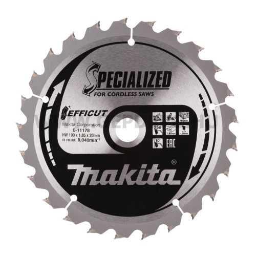 Makita EFFICUT körfűrészlap fa vágáshoz 190mm f:20 Z25