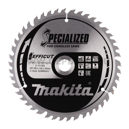 Makita EFFICUT körfűrészlap fa vágáshoz 190mm f:20 Z45