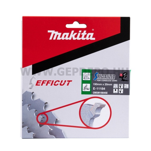 Makita EFFICUT körfűrészlap fa vágáshoz 190mm f:20 Z45