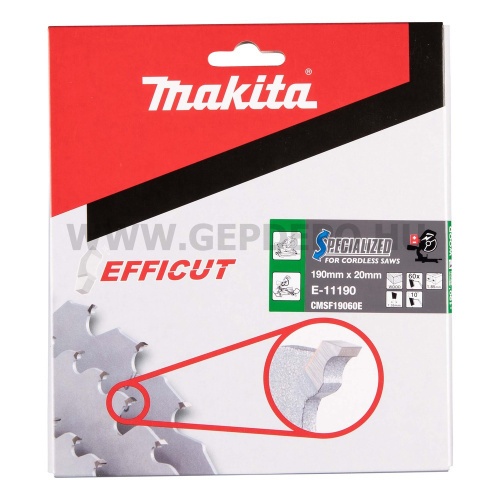 Makita EFFICUT körfűrészlap fa vágáshoz 190mm f:20 Z60