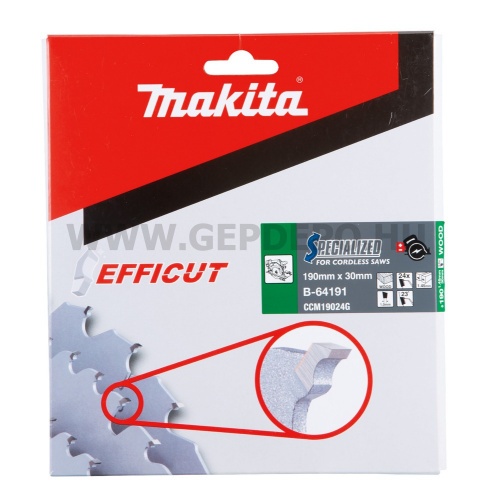 Makita EFFICUT körfűrészlap fa vágáshoz 190mm f:30 Z24