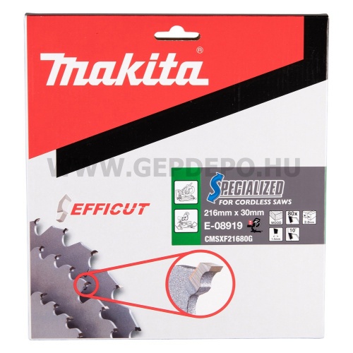 Makita EFFICUT körfűrészlap fa vágáshoz 216mm f:30 Z80