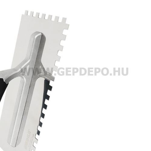 Bihui profi rozsdamentes glettelő soft grip markolattal - 280 x 120 mm, 8 mm-es fogakkal