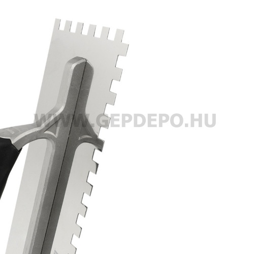 Bihui profi rozsdamentes glettelő soft grip markolattal - 280 x 120 mm, 10 mm-es fogakkal