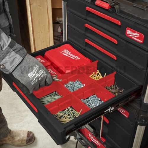 Milwaukee PACKOUT™ tároló láda 4 fiókos