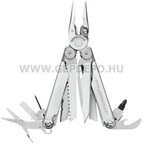 Leatherman Wave Plus multiszerszám, natúr, fekete gyöngyvászon tok