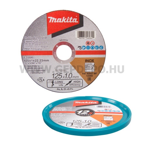 Makita vágótárcsa inoxhoz 125x1,0mm A60U-BF 12 darab