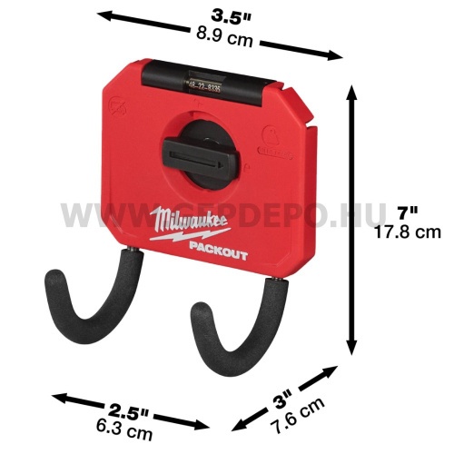 Milwaukee PACKOUT™ Akasztó ívelt, 80 mm