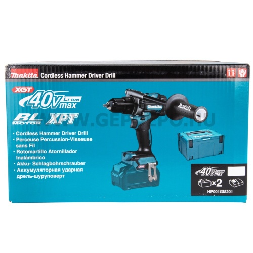 Makita HP001GM201 akkus ütvefúró-csavarbehajtó MakPac kofferban 40V max XGT