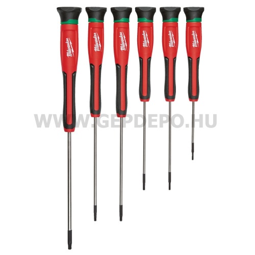 Milwaukee precíziós torx csavarhúzó készlet - 6 részes (T), tokban