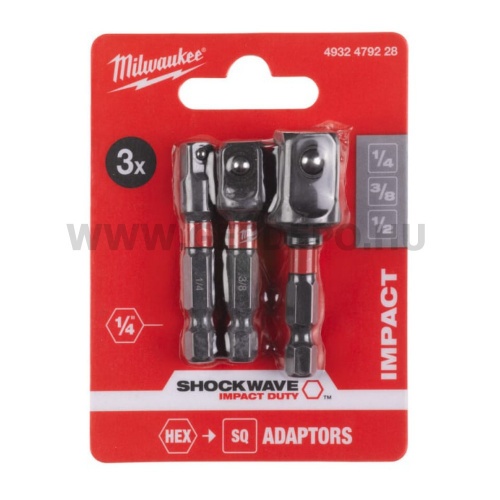 Milwaukee Shockwave Impact Duty dugókulcs adapter készlet - 3 részes