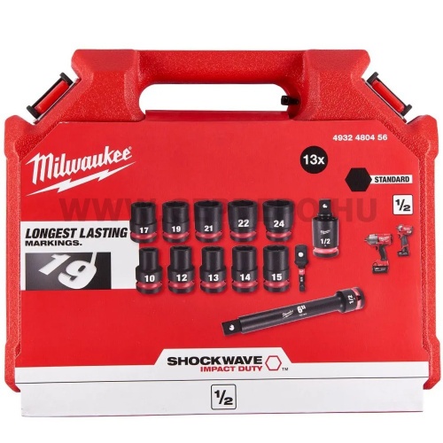 Milwaukee 1/2" SHOCKWAVE™ IMPACT DUTY dugókulcs rövid készlet (13 részes)