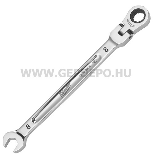 Milwaukee MAX BITE™ csuklós fejű racsnis csillag-villáskulcs 8 mm