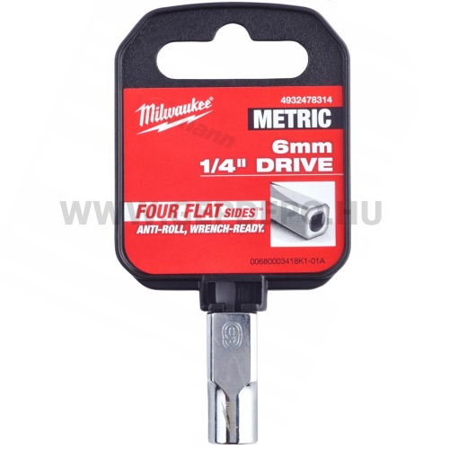 Milwaukee 1/4" Dugókulcsbetét rövid, 6 mm