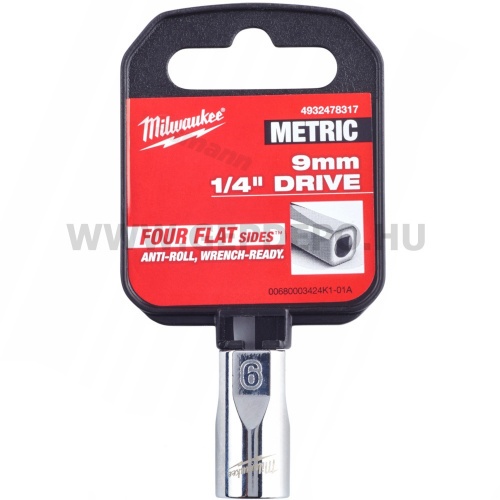 Milwaukee 1/4" Dugókulcsbetét rövid, 9 mm