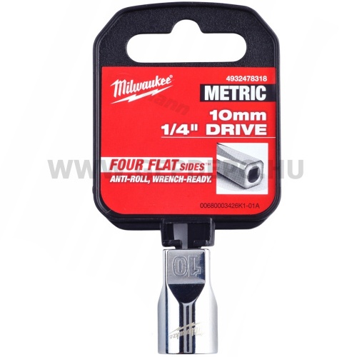 Milwaukee 1/4" Dugókulcsbetét rövid, 10 mm
