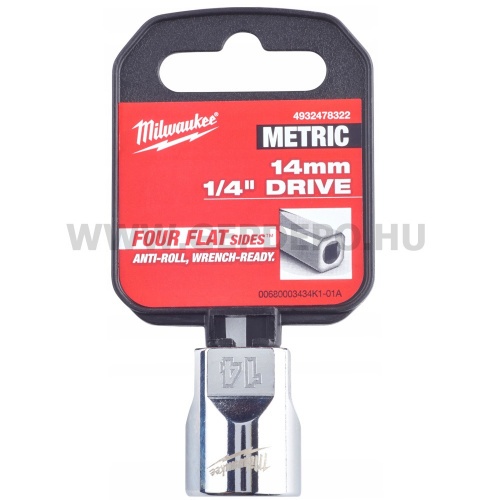 Milwaukee 1/4" Dugókulcsbetét rövid, 14 mm