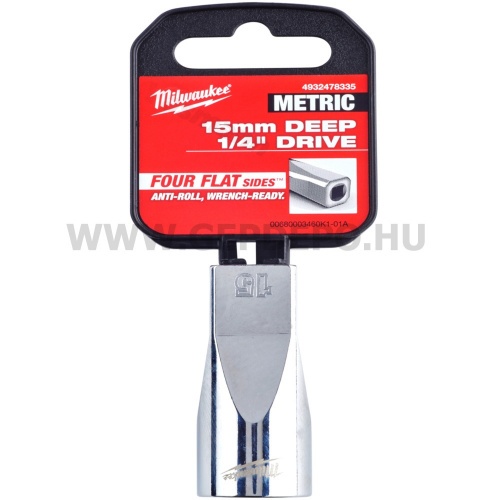 Milwaukee 1/4" Dugókulcsbetét hosszú, 15 mm