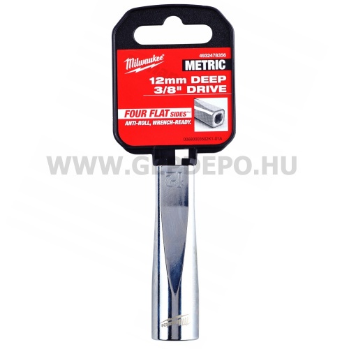 Milwaukee 3/8" Dugókulcsbetét hosszú, 12 mm